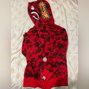 Bape Red Camo Zip up hoodie